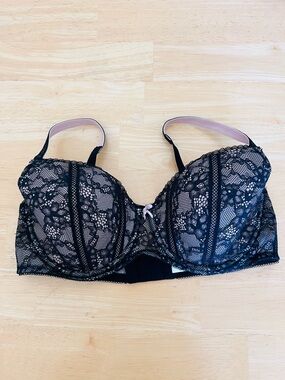 B.  tempt’d black  Lace Underwire Bra with Light Pink Trim 34DD